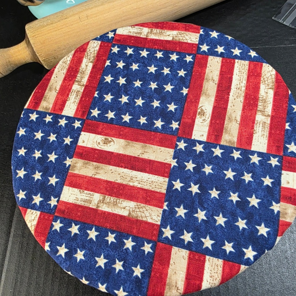 American Flag Patriotic Reversible KitchenAid Mixer Mixing Bowl Cover Baking‎